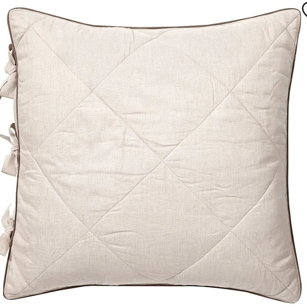 Pottery Barn Wheat & Toupe Linen Silk Blend Euro - Sham Set Of 2